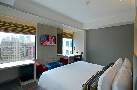 Aloft Jakarta Hotel Interior And Architecture Photography - Chendra Cahyadi photography took the interior room photography of Aloft Hotel at Jakarta. Aloft Hotel boasts an energizing atmosphere with a vibrant mural illustrating Jakarta’s rich culture.